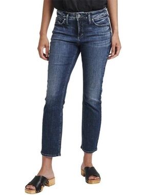 Silver Jeans Women’s Blue Elyse Straight Cropped LIKE NEW!